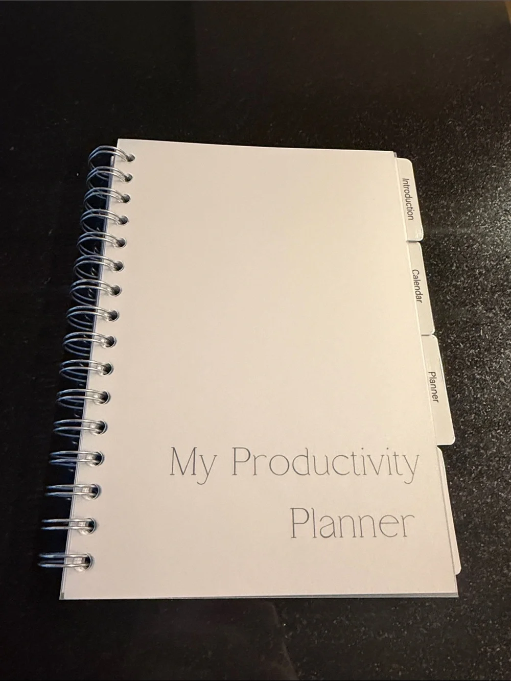 White Spiral-Bound Productivity Planner